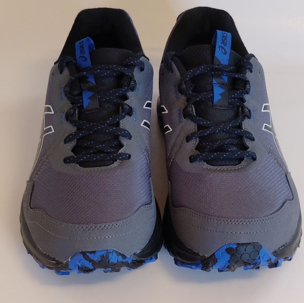 Asics Men's Gray and Blue Athletic Shoes